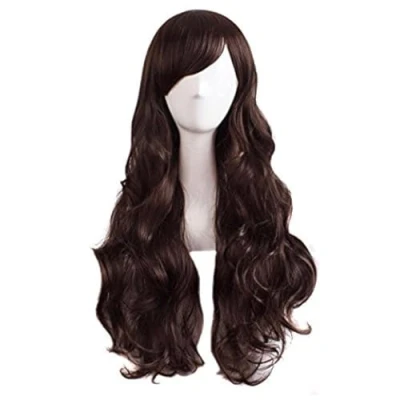 Image of MapofBeauty Charming Women&#039;s Long Curly Full Hair Wig (Dark Brown)