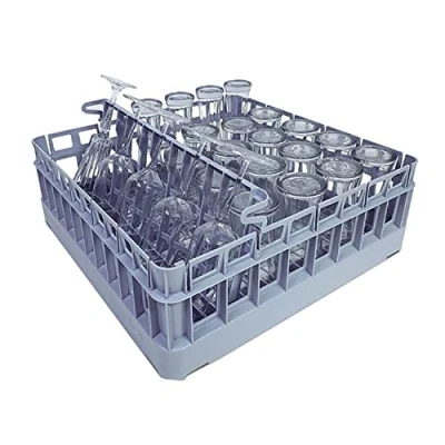 Image of 500mm Commercial Glasswasher Basket for Washing Barware, Wine Glasses and Stemware. Removable Glass Recliner Insert, 25 Pint H180 x L500 W500mm