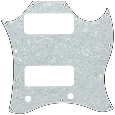 Image of Dopro Standard SG Special Full Face Guitar Pickguard with P90 Pickup Hole White Pearl