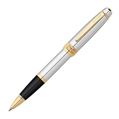 Image of Cross Bailey Refillable Click Off Cap Metal Rollerball Pen with 23 Carat Gold Plated Appointments, Medium Ballpoint, includes Premium Gift Box and Black Cartridge, 1 Pack, Medalist