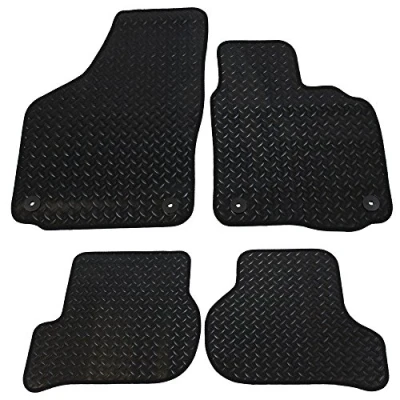 Image of Skoda Octavia Rubber Car Mats (MK 2 Facelift 2008 2013 (4 Clips))