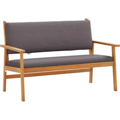 Image of vidaXL Garden Bench with Cushions Solid Wood Acacia