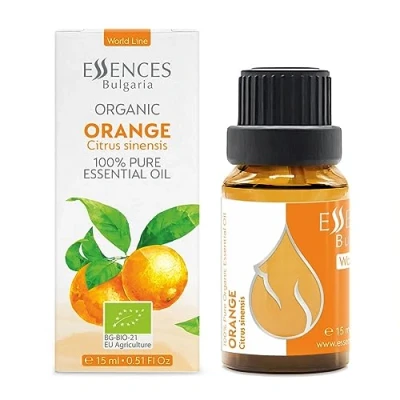 Image of Essences Bulgaria Organic Orange Essential Oil 15ml Citrus sinensis 100% Pure and Natural Undiluted Therapeutic Grade Home Aromatherapy Humidifier Vegan Cosmetic Skincare Candles