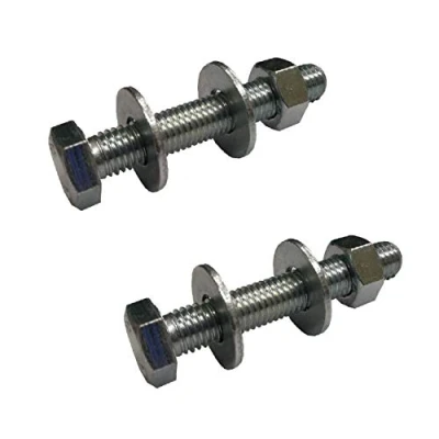 Image of 2 x Imperial Set Screw Bolts 1/4 1&#039;&#039;, Washers &amp; Nuts,