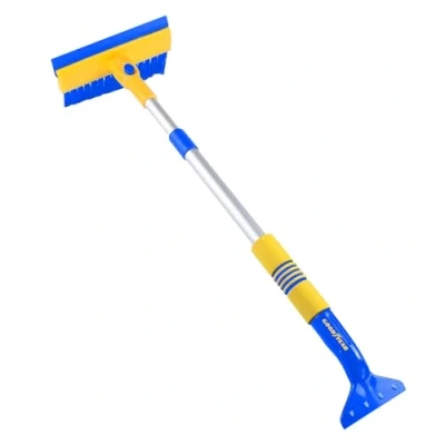 Image of Goodyear Telescopic Handle Scraper Adjustable Ice with Extendable Sturdy Blade for Snow &amp; Removal Ergonomic Grip Compact and Durable Design Ideal Cars, Trucks SUVs
