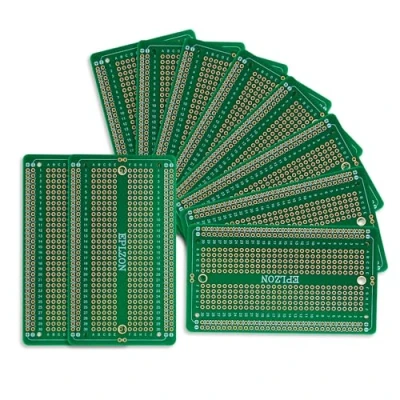 Image of EPLZON 10 Pcs Solderable Breadboard PCB Board Gold Plated Solder for DIY Electronics Projects Apply to Soldering 3.5&quot;x2.05&quot; (Green)
