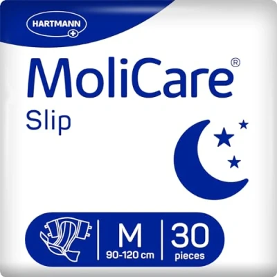 Image of MoliCare Slip Night Disposable Incontinence for Women and Men with Severe Urine Stool Incontinence, Reclosable, Size M (80 120 cm), Pack of 30