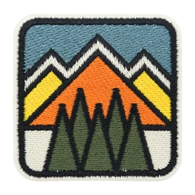 Image of Finally Home Retro Mountains Iron On Patch, 1 Rectangular Patch for Sewing, Vintage Outdoor Patches, Mountain Patches Bags, Backpacks, Hiking Clothes