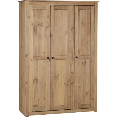 Image of Seconique Panama 3 Door Wardrobe in Natural Wax
