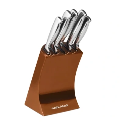 Image of Morphy Richards Accents 5 Piece Knife Block Copper
