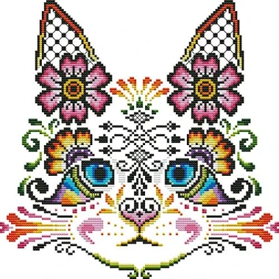 Image of Cross Stitch Kits, Awesocrafts Cat Animals Easy Patterns Stitching Embroidery Kit Supplies Christmas, Counted (Cat, Counted)