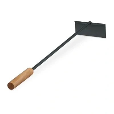 Image of Relaxdays Ash Rake Scraper, Wooden Handle, Metal, 53 cm Long, for Barbecue, Fireplace &amp; Stove, Coal Shovel, Black/Brown, Wood, Iron
