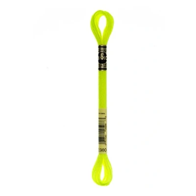 Image of DMC Light Effects Embroidery Floss 8.7yd Neon Yellow, Polyester, 8.7 Yards