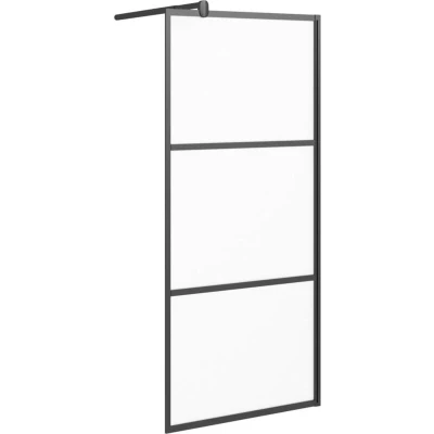 Image of vidaXL Walk in Shower Wall 80x195 cm Frosted ESG Glass Black