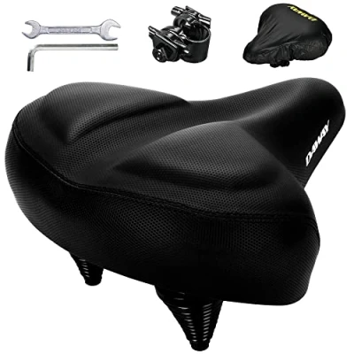 Image of DAWAY Oversized Comfort Bike Seat C40 Most Comfortable Extra Wide Soft Foam Padded Exercise Bicycle Saddle for Men Women Seniors, Fit Peloton, Cruiser, Stationary Bikes, Outdoor Cycling