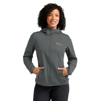 Image of Jack Wolfskin Women&#039;s Windhain Hoody W Softshell Jacket, Slate Green, XXL