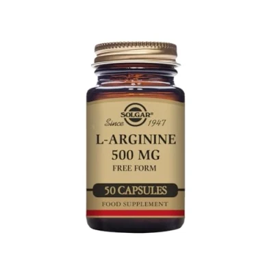 Image of Solgar L Arginine 500 mg Vegetable Capsules Pack of 50 for a Healthy Metabolism Ideal Athletes Vegan and Gluten Free