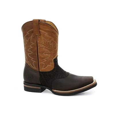 Image of Grinders Frontier Brown Mens Western Cowboy Boots Size UK 7