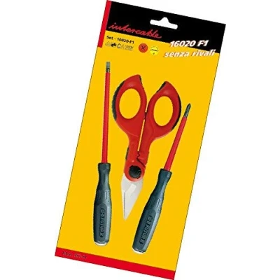 Image of intercable Set F1 16020 Futur 2 Consisting Scissor Cutter/Cable Shears/Screwdriver, Blisterato