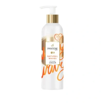 Image of Pantene Pro V Styling Cream, Natural Waves, 235 ml, with Argan Oil, Defines Wavy Hair, Hair Care