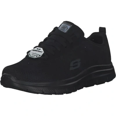 Image of Skechers Men&#039;s Flex Advantage SR Bendon Trainers, Black Mesh Water and Stain Repellent Treatment, 5.5 UK