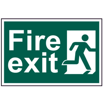 Image of Spectrum Industrial Fire Exit Man Running Right PVC (300 X 200MM)