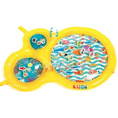 Image of LUDI Water Play Mat Big Playmat of to Awaken the Senses Baby and Develop Motor Skills 16 Floating Foam Animals From 10 Months