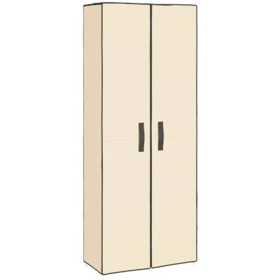 Image of vidaXL Shoe Cabinet Cream 60x30x166 cm Fabric
