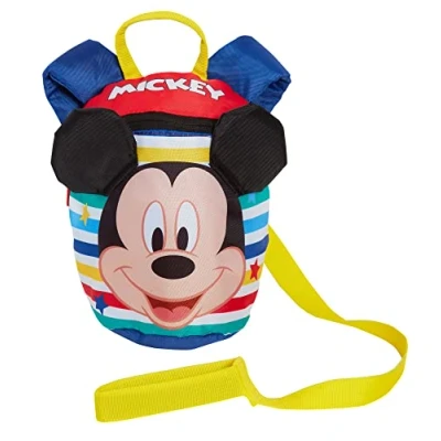 Image of Disney Mickey Mouse Backpack With Reins Girls Boys Detachable Safety Harness Nursery Bag