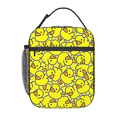 Image of Little Yellow Duck Insulated Lunch Bag Box Tote Cooler Reusable Pail Outdoors Meal for Women Men