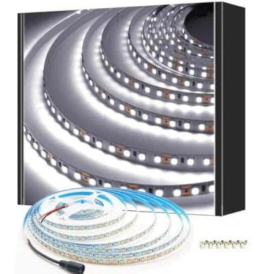 Image of HOMINA LED Strip Lights, 5M 600 LEDs 24W Light Strip, 6000K Bright Daylight White Dimmable Tape for Bedroom, Kitchen, Closet, Under Cabinet, Indoor Only(Not Include Adator and Dimmer)