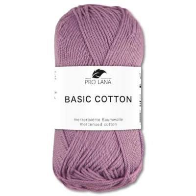 Image of Frida&#039;s Wollhaus Pro Lana 50 g Basic Cotton Knitting Crochet Wool Yarn 64 Colours (39 Lavender)