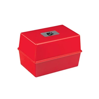Image of 5 Star Office Card Index Box Capacity 250 Cards 5x3in 127x76mm Red