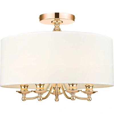 Image of Abu Dhabi 5 Light Cylindrical Ceiling Gold, E14