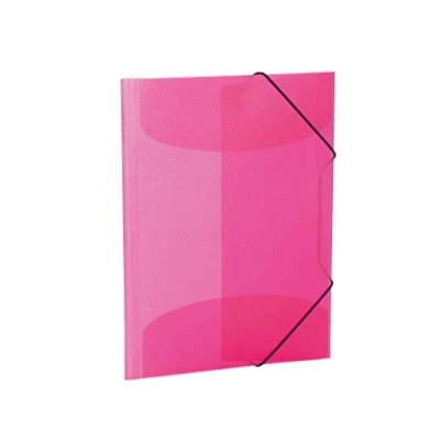 Image of HERMA Elastic Folder Translucent in Pink, A4, Sturdy Plastic, with 3 Inner Flaps, 1 Span