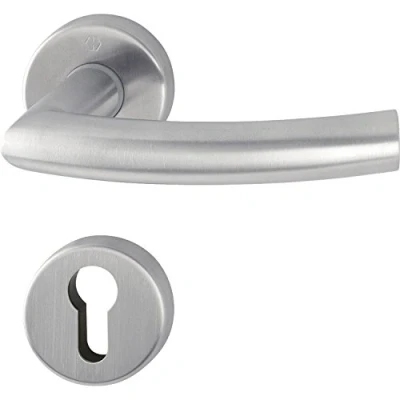 Image of HOPPE 2819247 PZ, 37 42, Trondheim Handle Set with Rosettes (Profile Cylinder), matt Stainless Steel, stainlesssteel