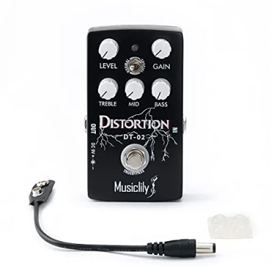 Image of Musiclily Pro Guitar Effects Pedal DC 9V Adapter Powered for Electric Bass True Bypass, Distortion