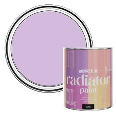 Image of Rust Oleum Purple Heat Resistant Radiator Paint in Gloss Finish Violet Macaroon 750ml