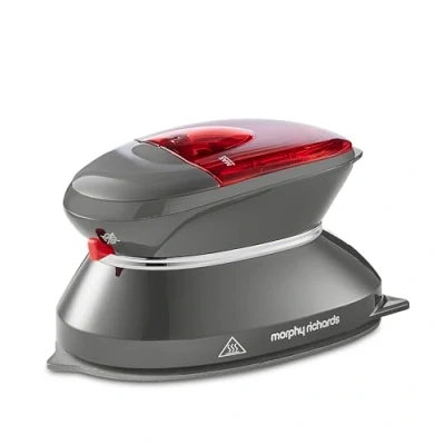Image of Morphy Richards Compact Travel Iron, Non Stick Soleplate, 5 to 10g Steam Rate, Fast Heat Up, 40ml Water Tank, Dual Voltage 115v 230v, 400W, Grey, 304000