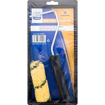 Image of Mini Tiger Stripe Paint Roller Set Tray Sleeves Painting KIT 100MM Decorating 4&quot;