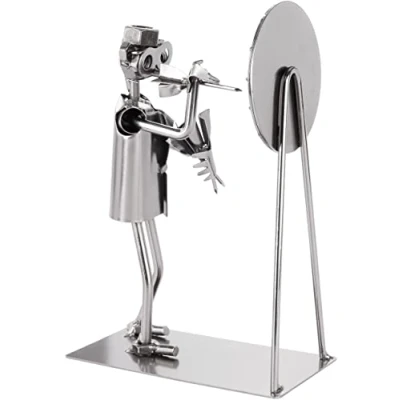 Image of BRUBAKER Screw Figure Darts Championship Handcrafted Iron Metal Man Player with Dartboard Gift for Players and Fans