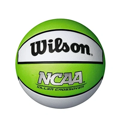 Image of WILSON NCAA Killer Crossover Outdoor Basketball Size 5 27.5&quot;, Lime/White