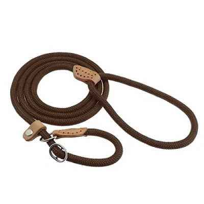 Image of VGOL Dog Leash Slip Lead Braided Rope Durable Pet Strong Training Traffic Walking for Large Medium Dogs Small Puppy Brown
