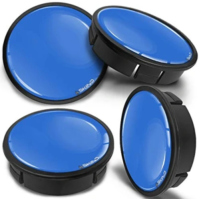 Image of SkinoEu 4 x 60mm ABS Car Alloy Wheel Centre Universal Rims Hub Center Caps Auto Tuning Logo Emblem Blue Gloss Black CX 6