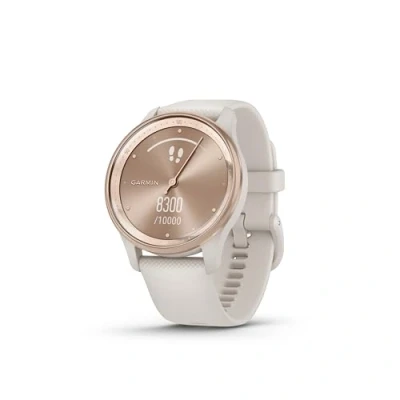 Image of Garmin vívomove Trend, Stylish Hybrid Smartwatch with Health and Fitness functions, Dynamic Watch Hands, Touchscreen Display up to 5 days battery life, Ivory
