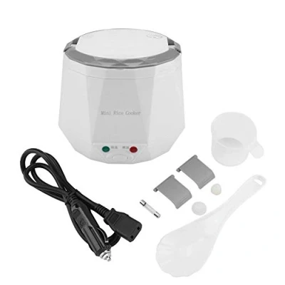Image of Electric Rice Cooker, 24V 140W 1.3 L Food Steamer for Cooking Rice, Porridge, Nutritious Eggs and Warming Dishes(White)