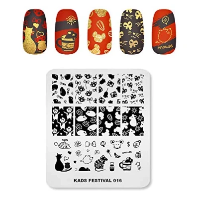 Image of KADS Nail Art Image Stamping Plates DIY Manicure Template Plate for (FE016)