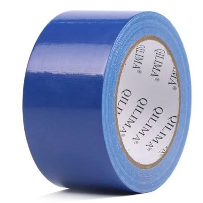 Image of QILIMA Strong Adhesive Cloth Blue Duct Tape Heavy Duty, Water Resistant Gaffer Tape,Single Sided for Stage Carpet Floor Repairing,Indoor/Outdoor, 50mm X 25.1m