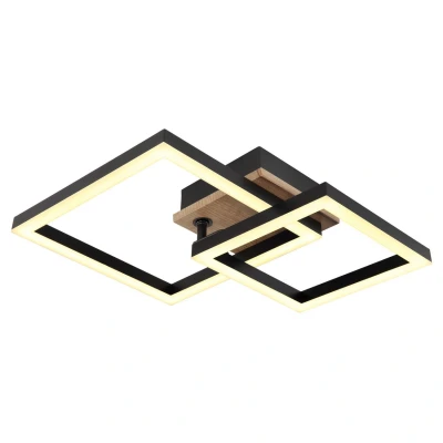 Image of Bard Integrated LED Semi Flush Ceiling Light Matt Black 2x 3000K