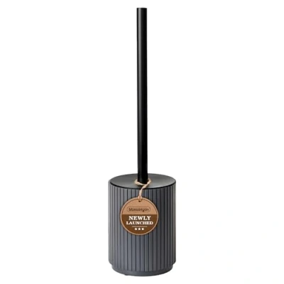 Image of Blue Canyon Berkeley Toilet Brush &amp; Holder, for Bathroom Office, Plastic Head Deep Cleaning, Pack of 1, Compact Size, Elegant Design, Odour Free Hygienic Brush, Grey